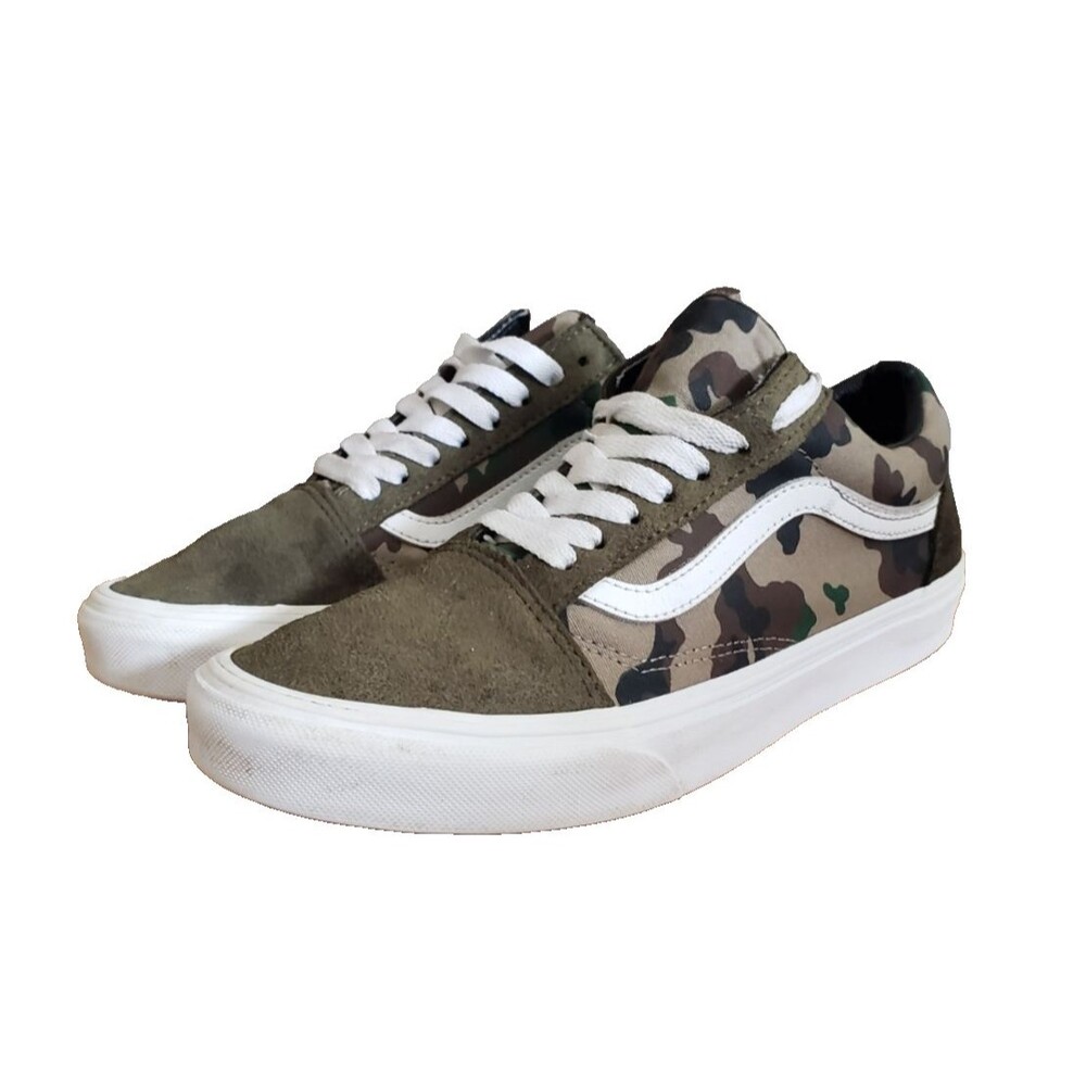 Vans Old Skool Camo Skate Shoes Men's Sz 7.5 Women's Sz 9 Sneakers Green 508731